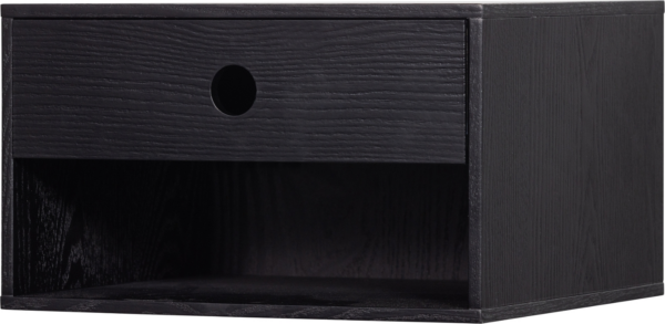 Sengebord WOOOD Nancy svævende væghængt natbord sort MDF H20ÃB34ÃD30 cm